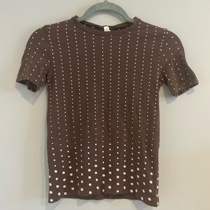 Women’s Brown Oroblu Tshirt Polka Dot
